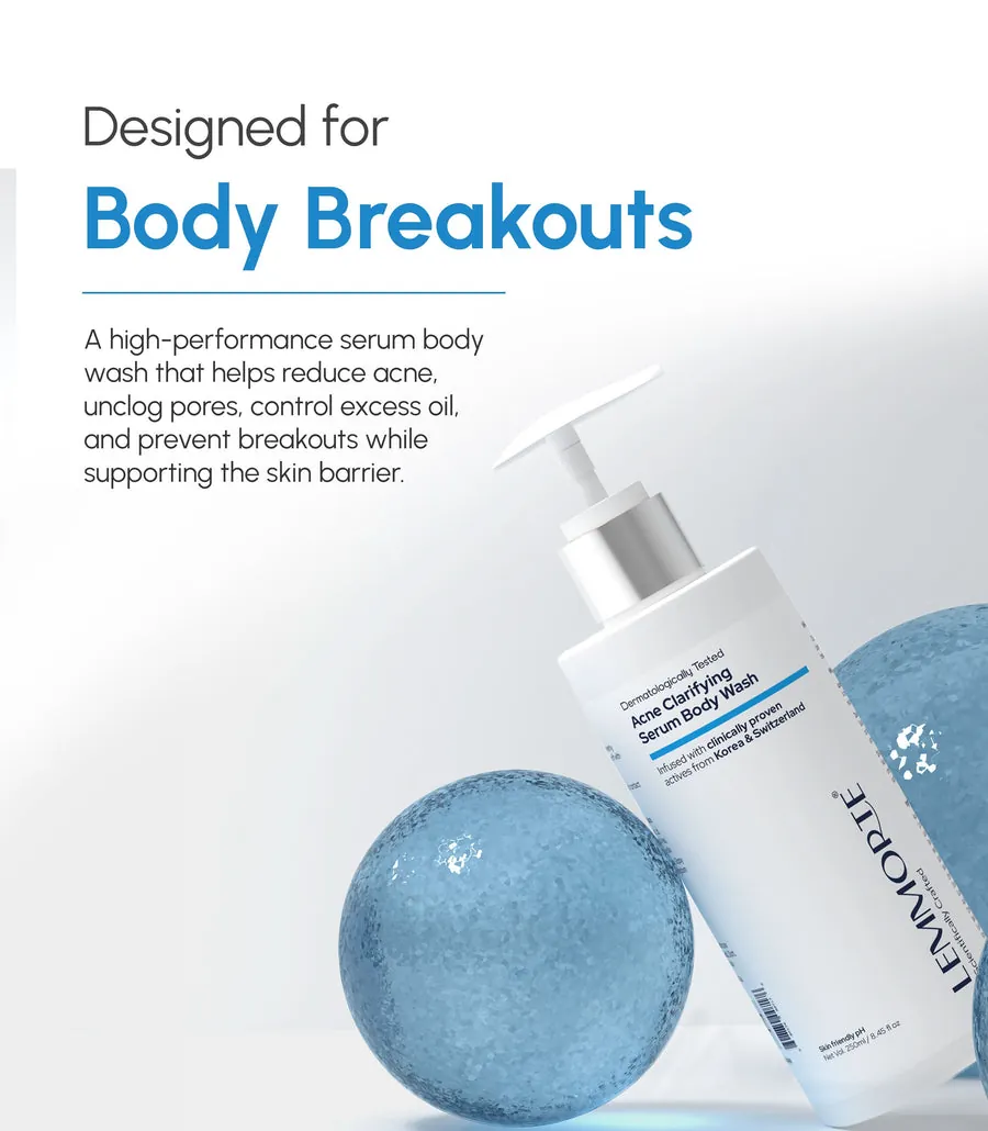 Acne Clarifying Serum Body Wash, designed for body breakouts